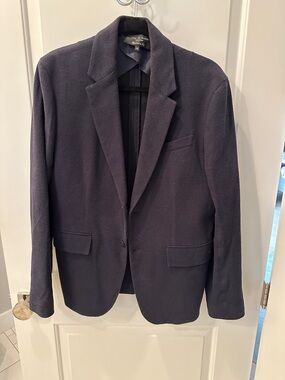 rag & bone Dark Navy Textured Single-Button Blazer